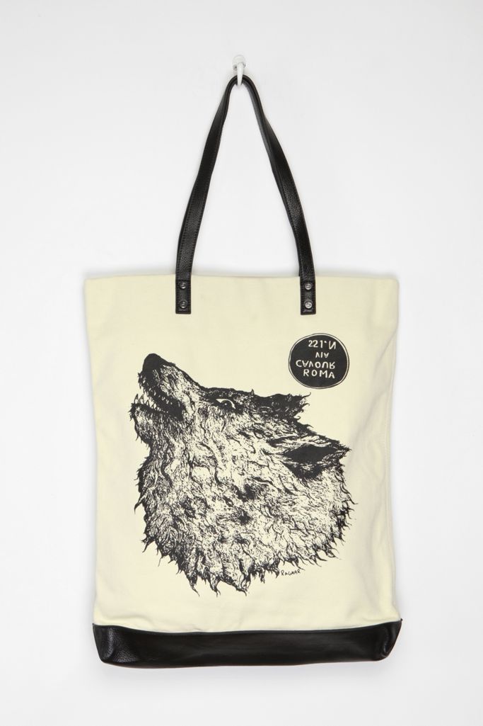 5PREVIEW Canvas Wolf Tote Bag Urban Outfitters