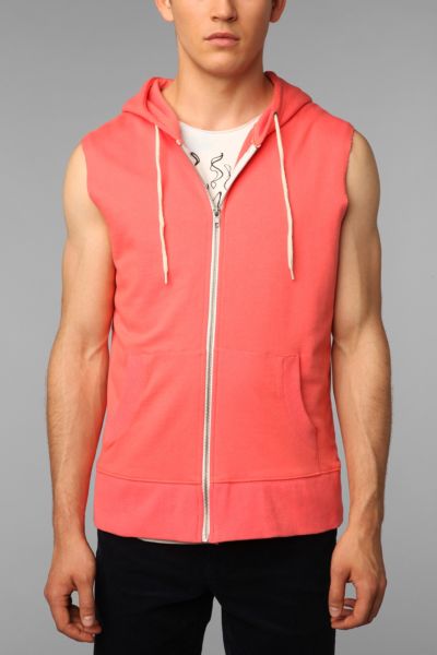 neon sleeveless hoodie