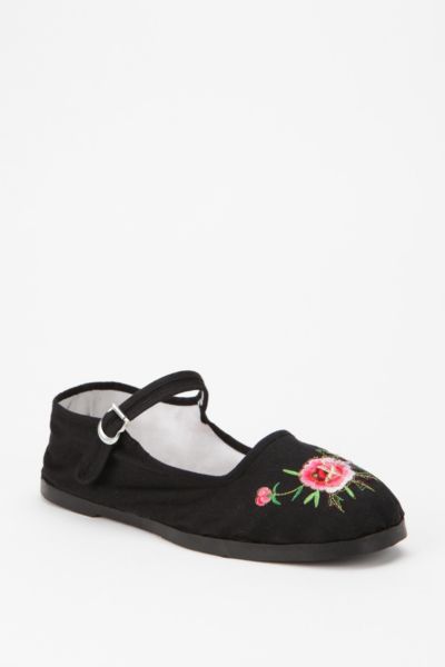 embroidered mary janes