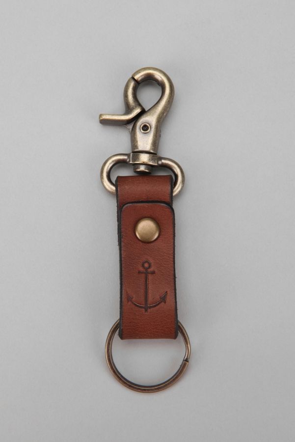 Leather Anchor Key Ring Urban Outfitters