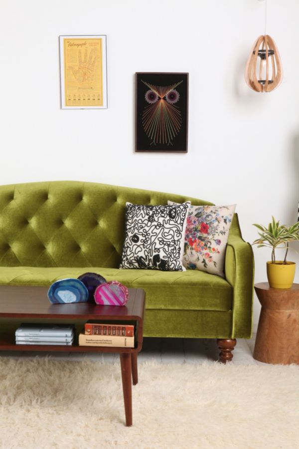 Ava Velvet Tufted Sleeper Sofa Urban Outfitters