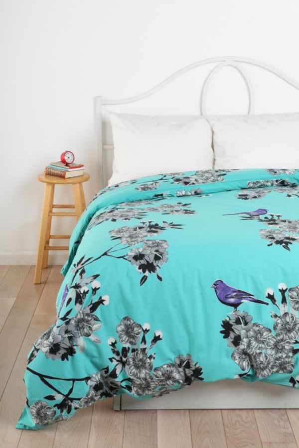 Plum Bow Bird Blossom Duvet Cover Urban Outfitters