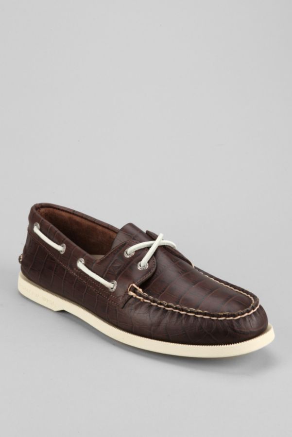 Sperry Top-Sider 2-Eye Crocodile Boat Shoe | Urban Outfitters