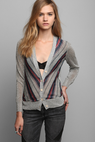 silver lurex cardigan