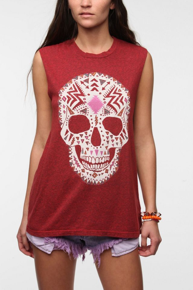 Truly Madly Deeply Boho Skull Muscle Tee | Urban Outfitters