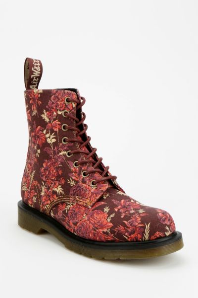 dr martens canvas floral boots