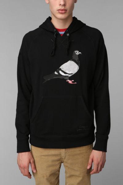 pigeon embroidered hoodie