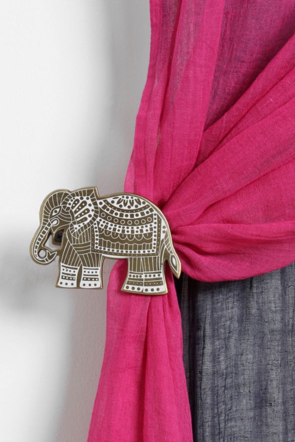 Etched Elephant Curtain Tie Back Urban Outfitters