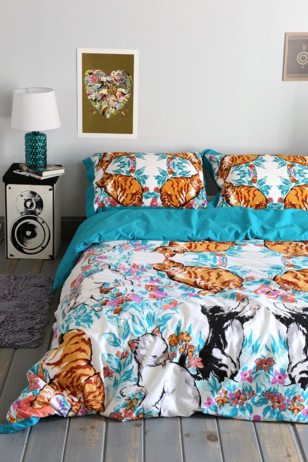 Plum Bow Cat Kaleidoscope Duvet Cover Urban Outfitters