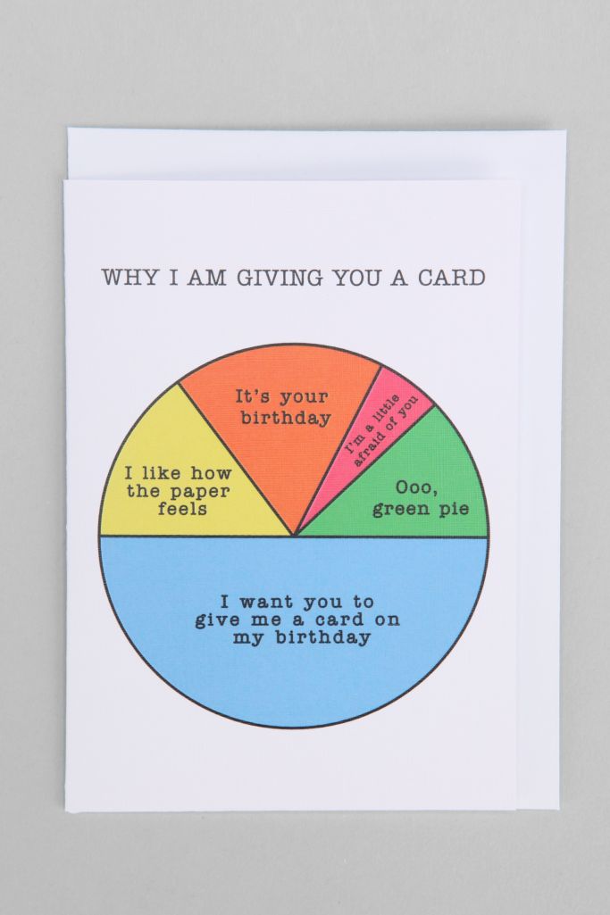 Pie Chart Birthday Card Urban Outfitters