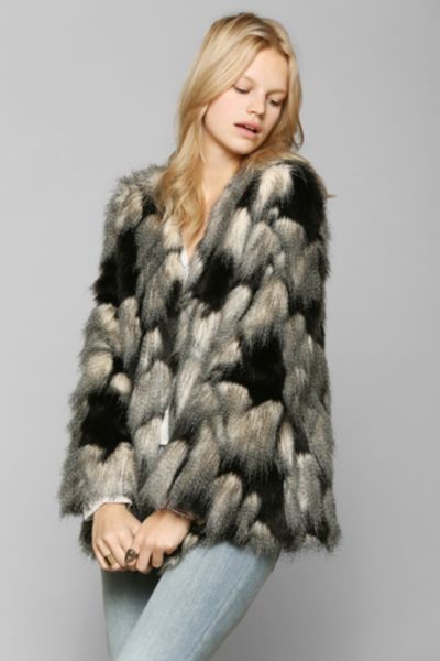 Ladakh Pieced Faux Fur Jacket | Urban Outfitters