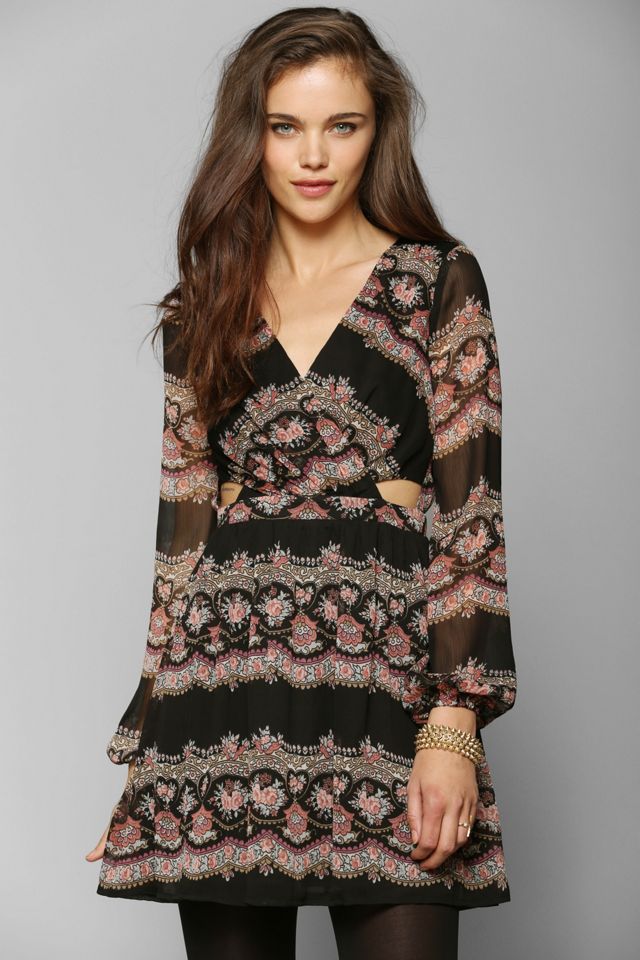 Staring At Stars LongSleeve Surplice Cutout Dress Urban Outfitters