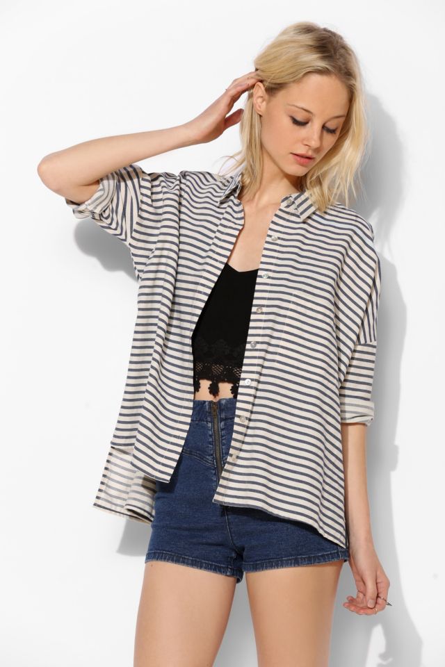 BDG Stripe Oversized ButtonDown Shirt Urban Outfitters