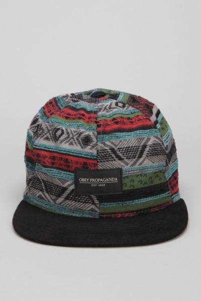 obey leather strap hat