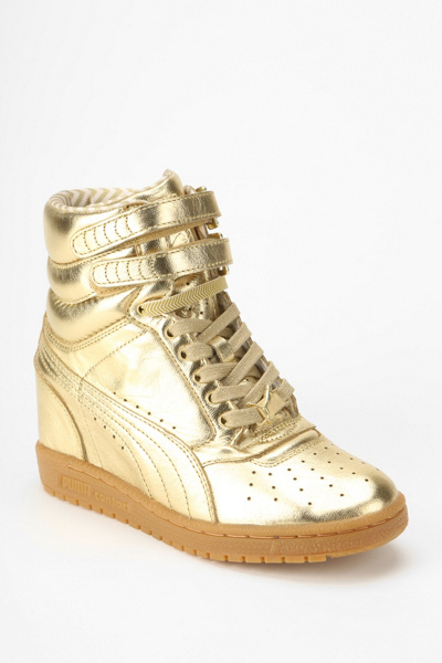 puma high top wedge sneakers