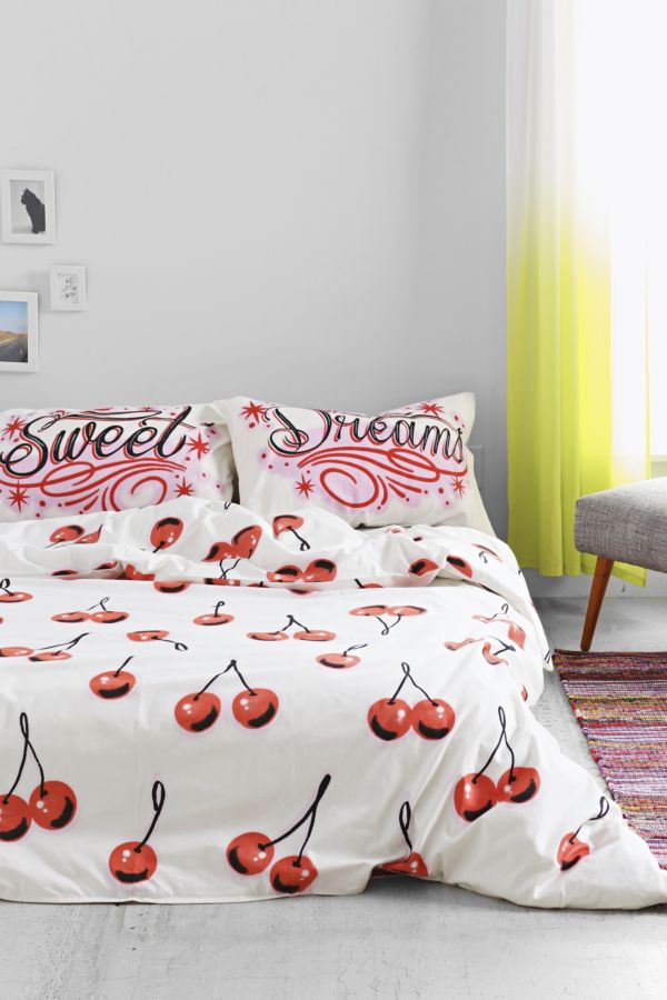 Plum Bow Cherries Duvet Cover Urban Outfitters