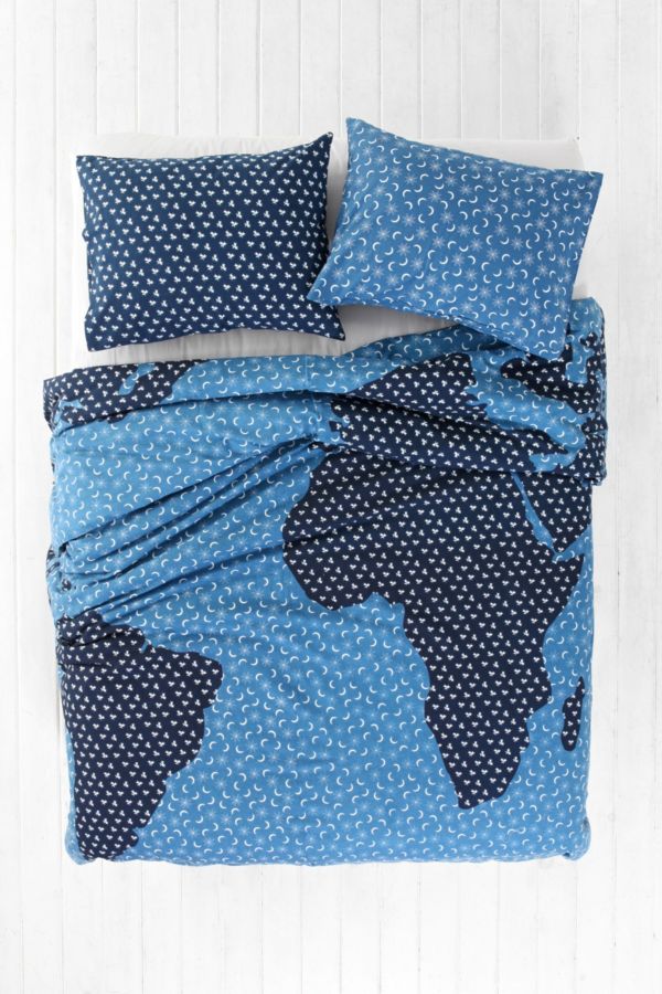 4040 Locust Ditsy Print Map Duvet Cover Urban Outfitters