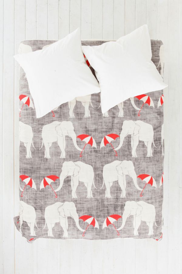 Holli Zollinger For Deny Elephant Umbrella Duvet Cover Urban