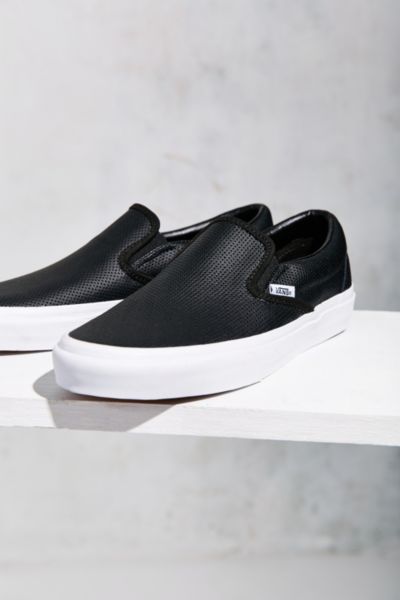 vans slip on leather perforated