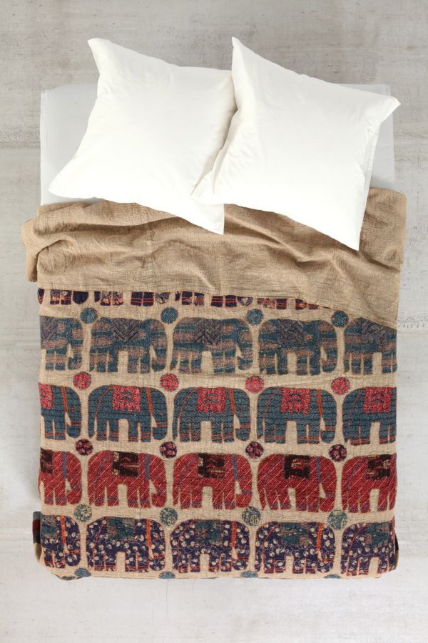 Magical Thinking One Of A Kind Handmade Blue Elephant Quilt