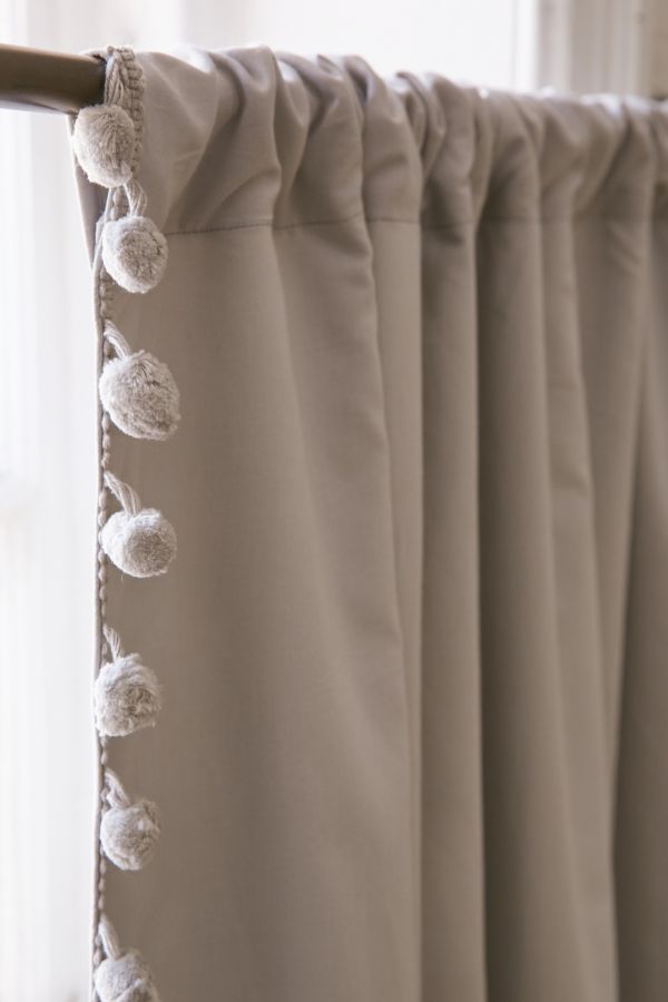 Blackout Pompom Curtain Urban Outfitters