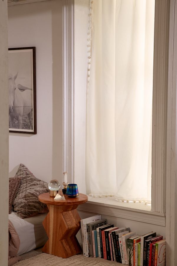 Slide View: 1: Blackout Pompom Curtain
