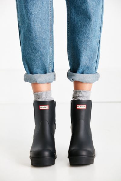 hunter chelsea boots block heel