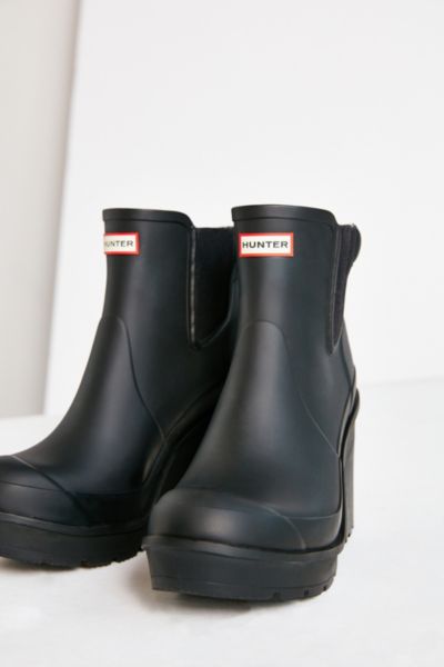 hunter original block heel chelsea boots