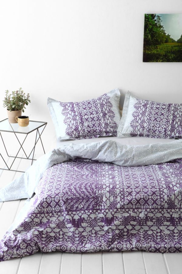 Plum Bow Sophie Lace Duvet Cover Urban Outfitters
