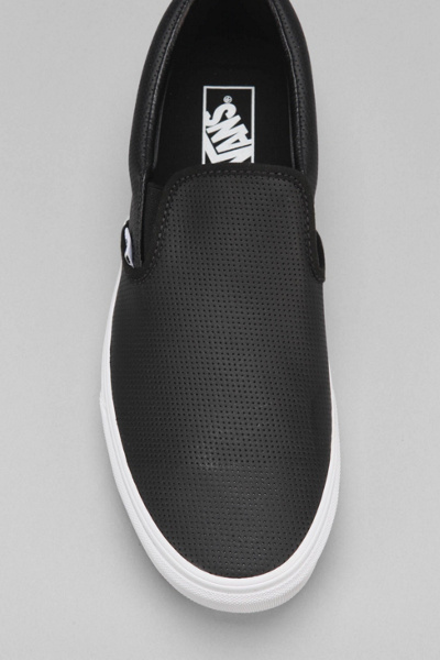 mens vans black slip ons
