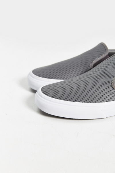 grey leather vans slip ons