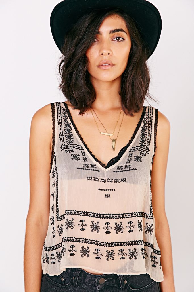 Ecote Piper Deep-V Tank Top | Urban Outfitters