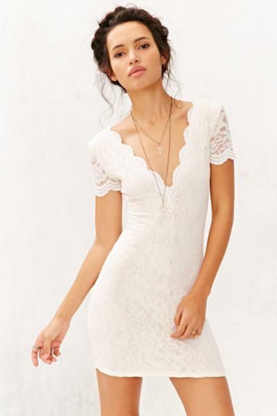 urban outfitters white lace dress