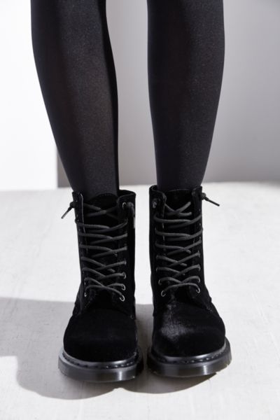 velvet black doc martens