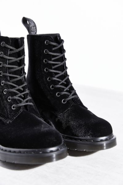 velvet black doc martens