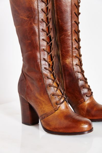 frye lace up boots tall