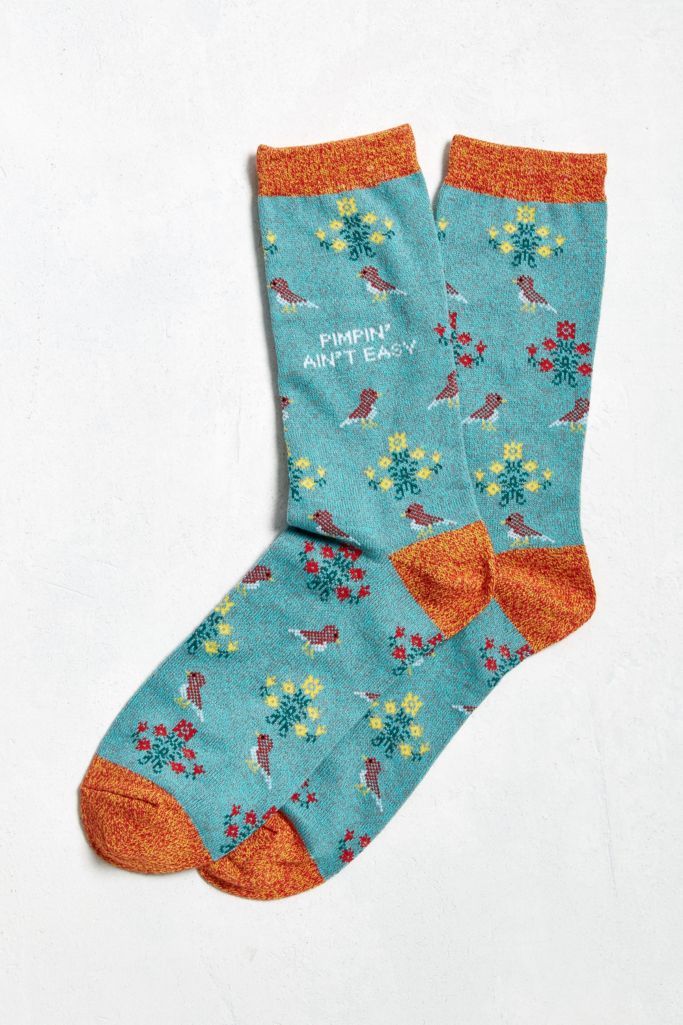 Pimpin' Cross-Stitch Crew Sock | Urban Outfitters