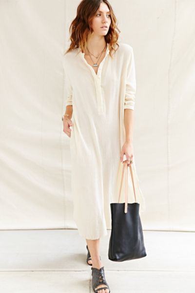 mandarin collar maxi dress