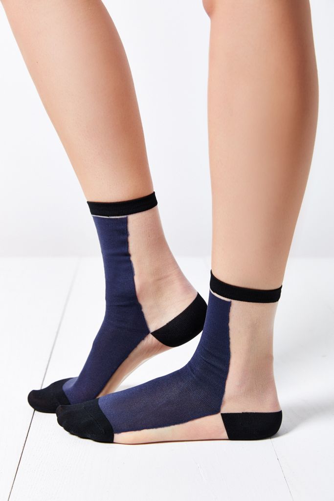 Colorblock Sheer Sock Urban Outfitters