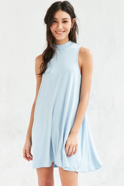 mock neck swing dress