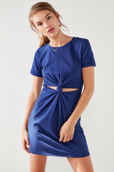 knot front shirt dress