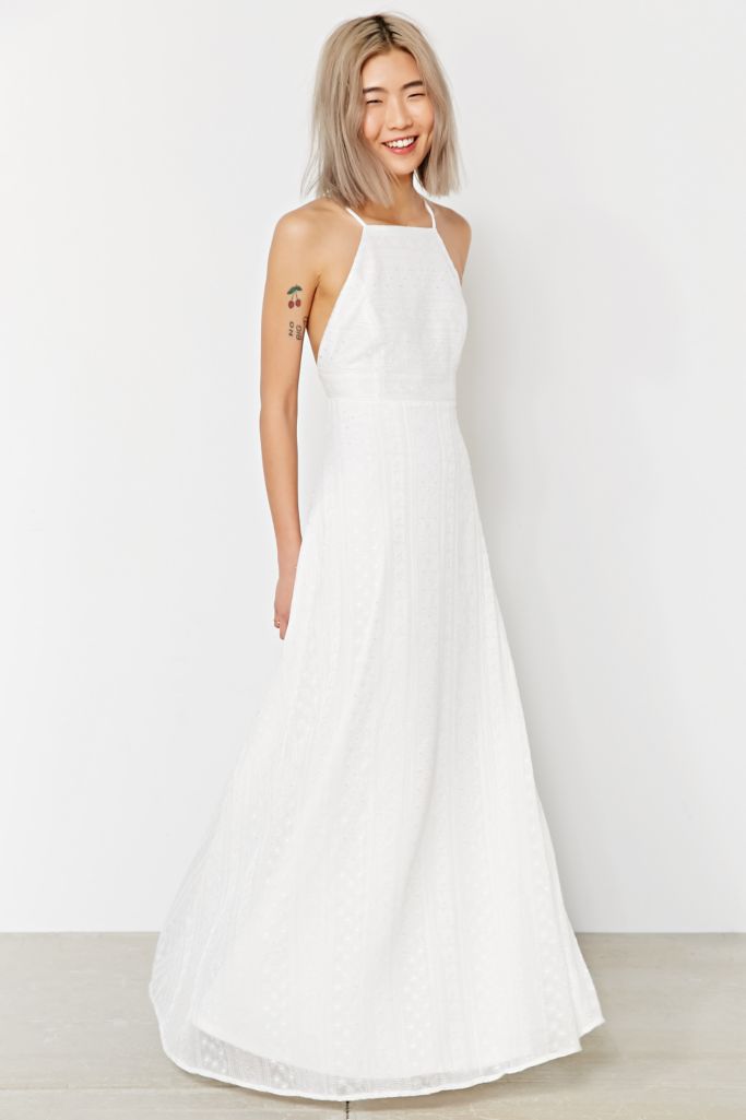 Kimchi Blue Apron Neck Embroidered Maxi Dress Urban Outfitters