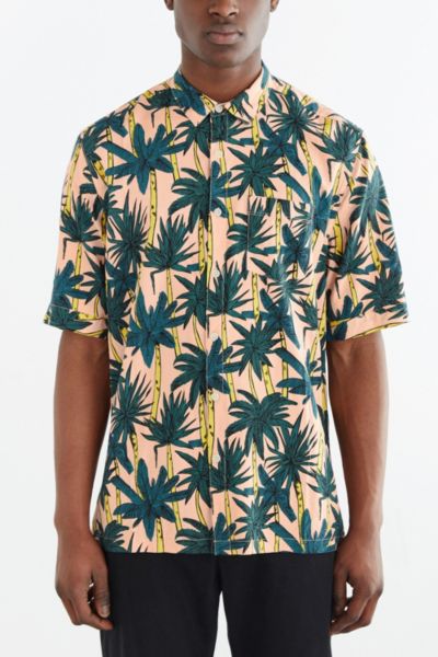 Your Neighbors Rayon Palm Tree Button-Down Shirt | Urban Outfitters