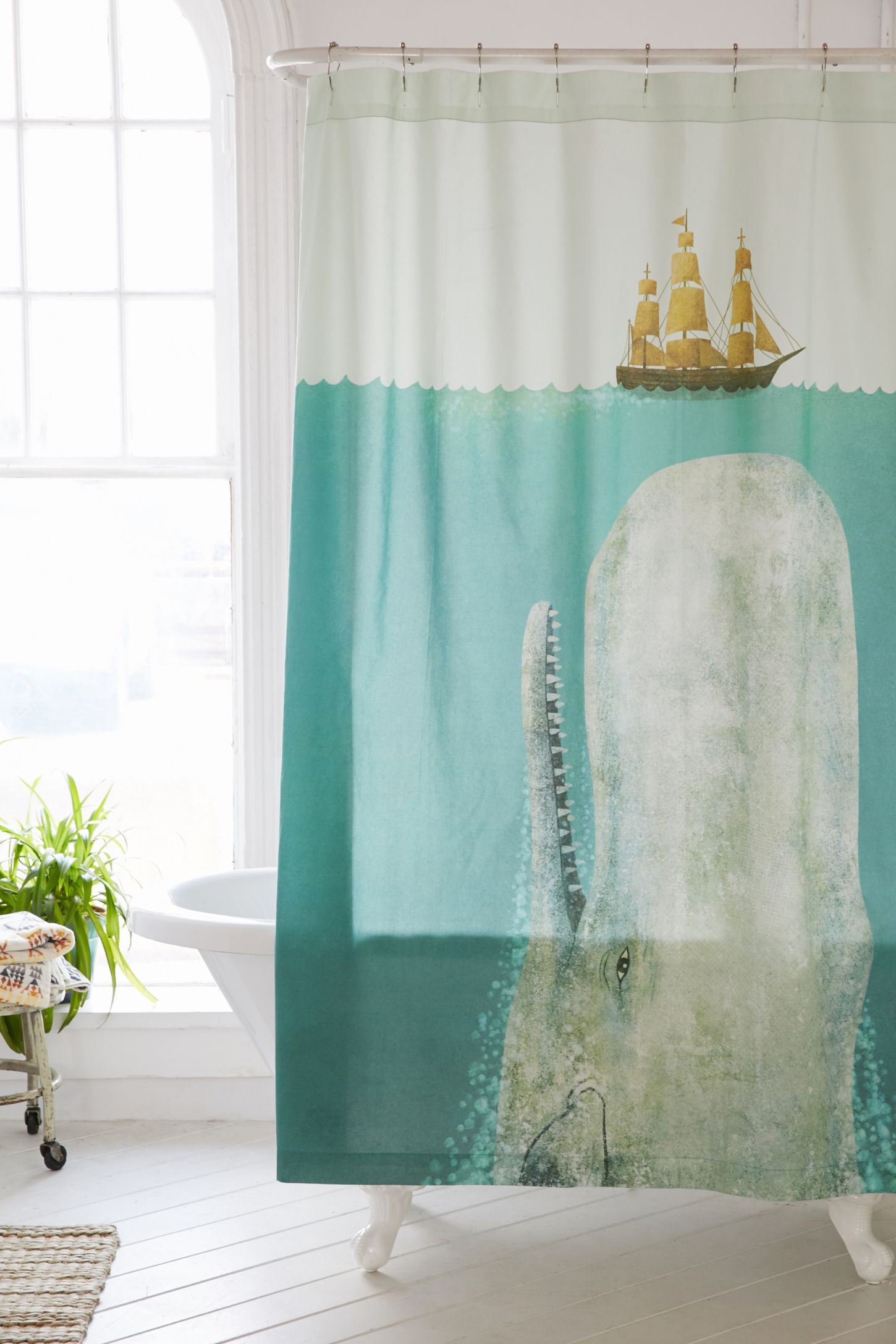 Terry Fan The Whale Shower Curtain Urban Outfitters