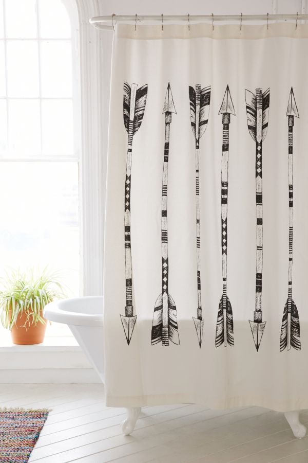4040 Locust Black White Arrows Shower Curtain Urban Outfitters