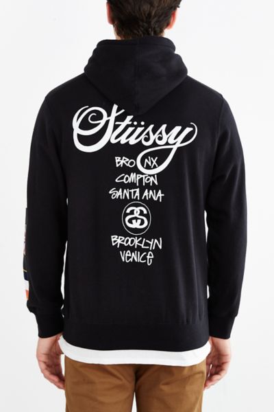 stussy world tour hoodie flags