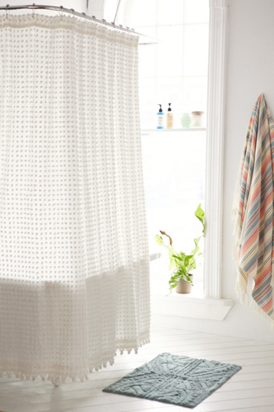 Plum & Bow Pompom Dot Shower Curtain | Urban Outfitters