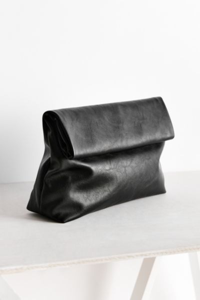 oversized black clutch bag