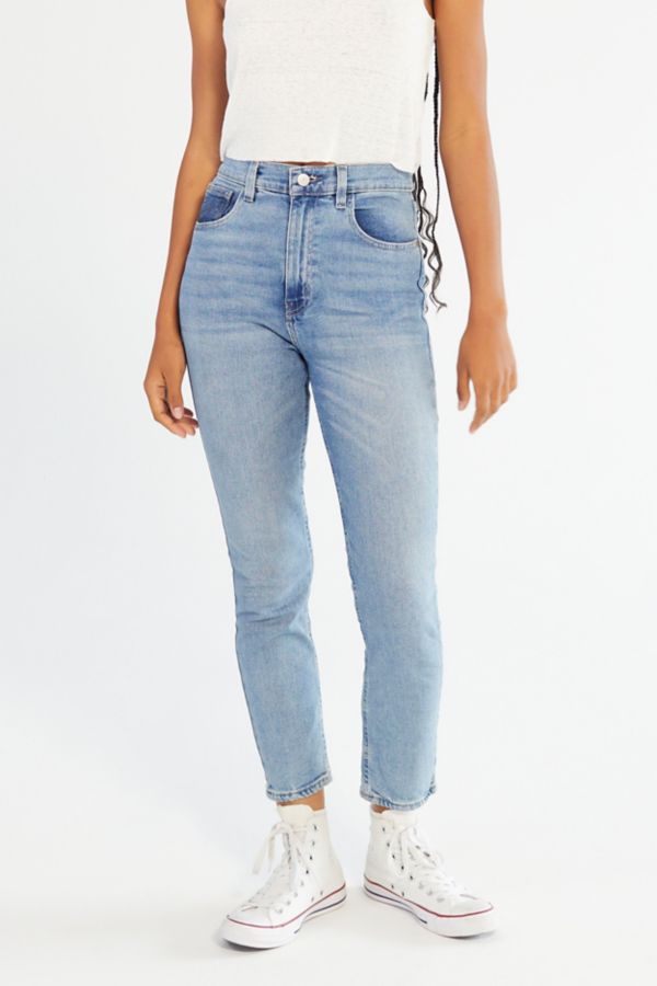 light wash high waisted baggy jeans