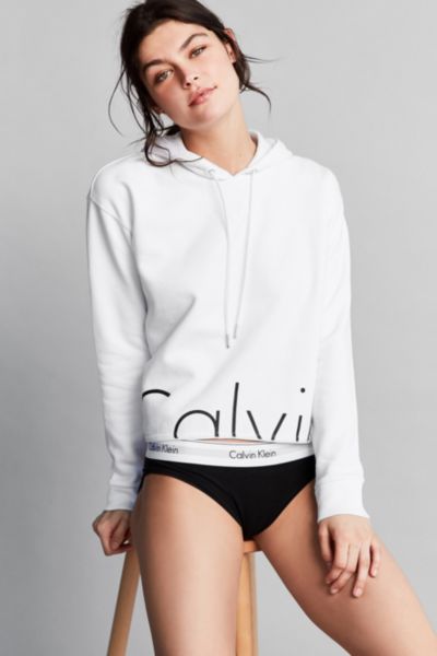 calvin klein modern cropped hoodie sweatshirt